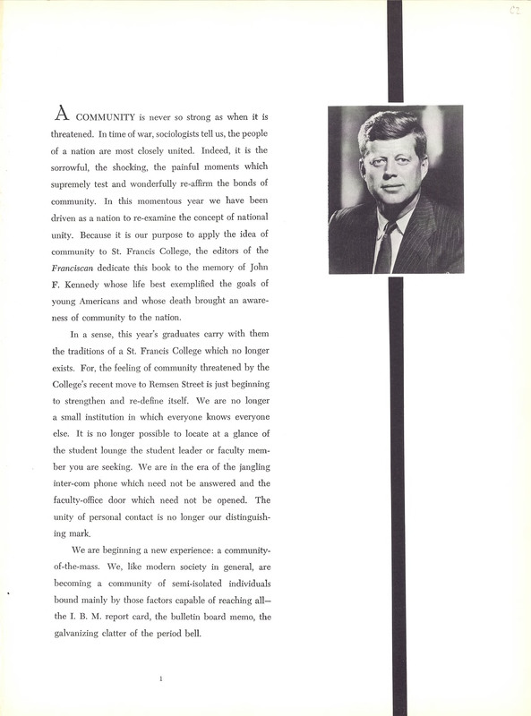 Yearbook 1964 - Dedication; Photos of college, downtown Brooklyn